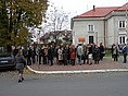 Ewakuacja Starostwa Powiatowego w Lubaczowie - fot. Piotr Czajka